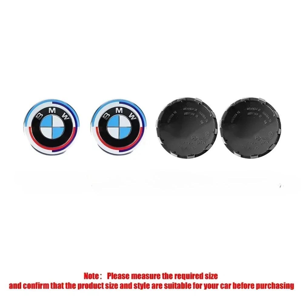 XWQP2 Car Sticker For BMW New 2025 4PCS 56/68mm ABS logo for automobile hub cover BMW 50th anniversary new x1 x3 x5 x7 1 2 3 5 7 seri