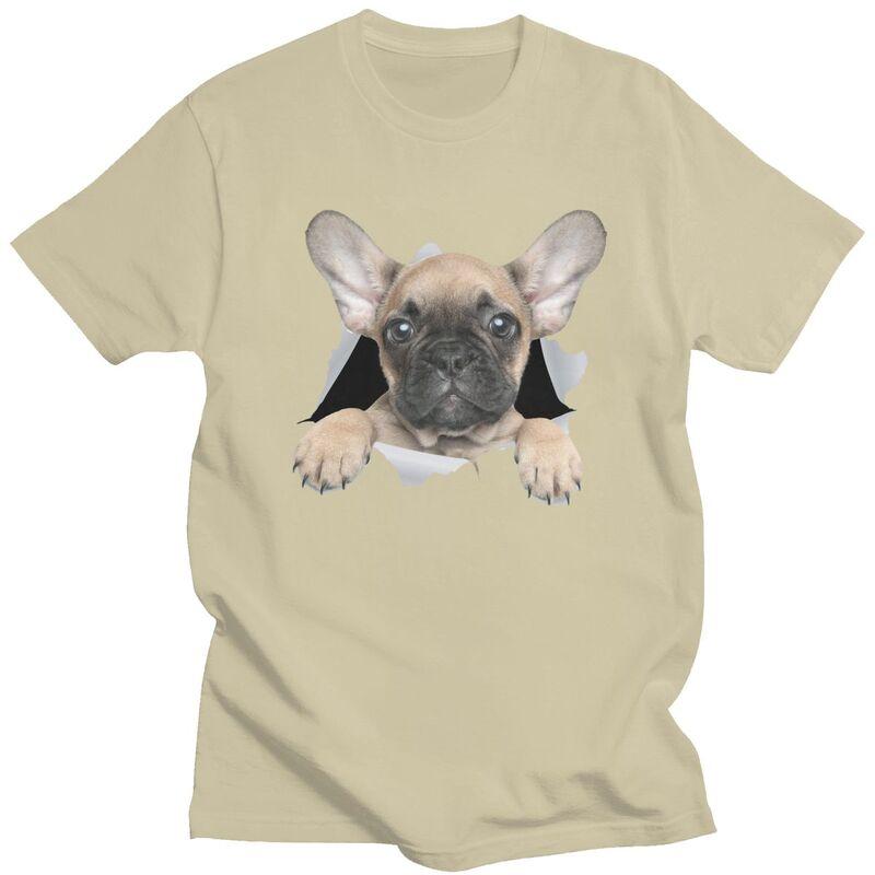 Custom Mens Cute French Bulldog T Shirt ShortSleeve Cotton Tshirts Classic Tshirt Casual Frenchie Dog Tee Slim Fit Clothes