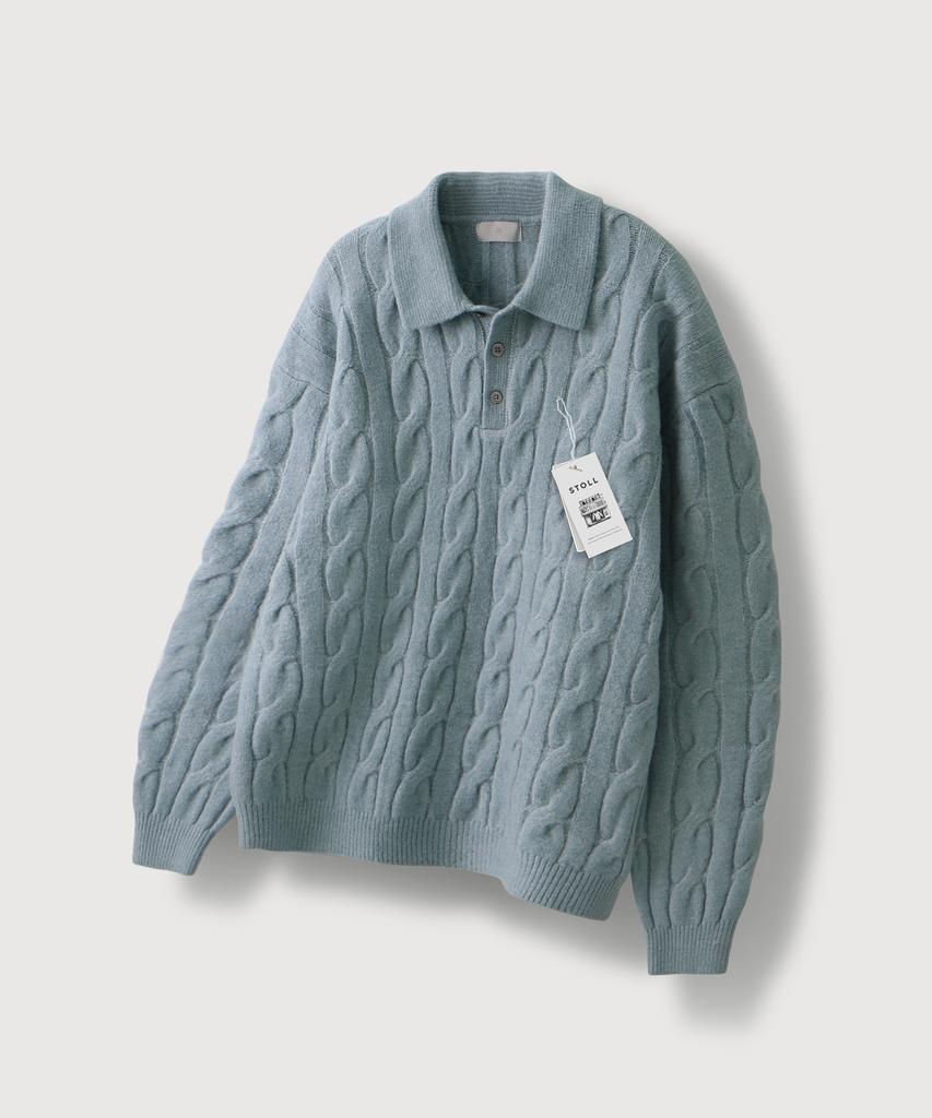 MOOD INSIDE Heavy Steady Cable Collar Knit_4 Colors