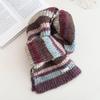 Soft Knitted Scarf Women Winter Warm Thick Striped Infinity Loop Vintage Color Block Style