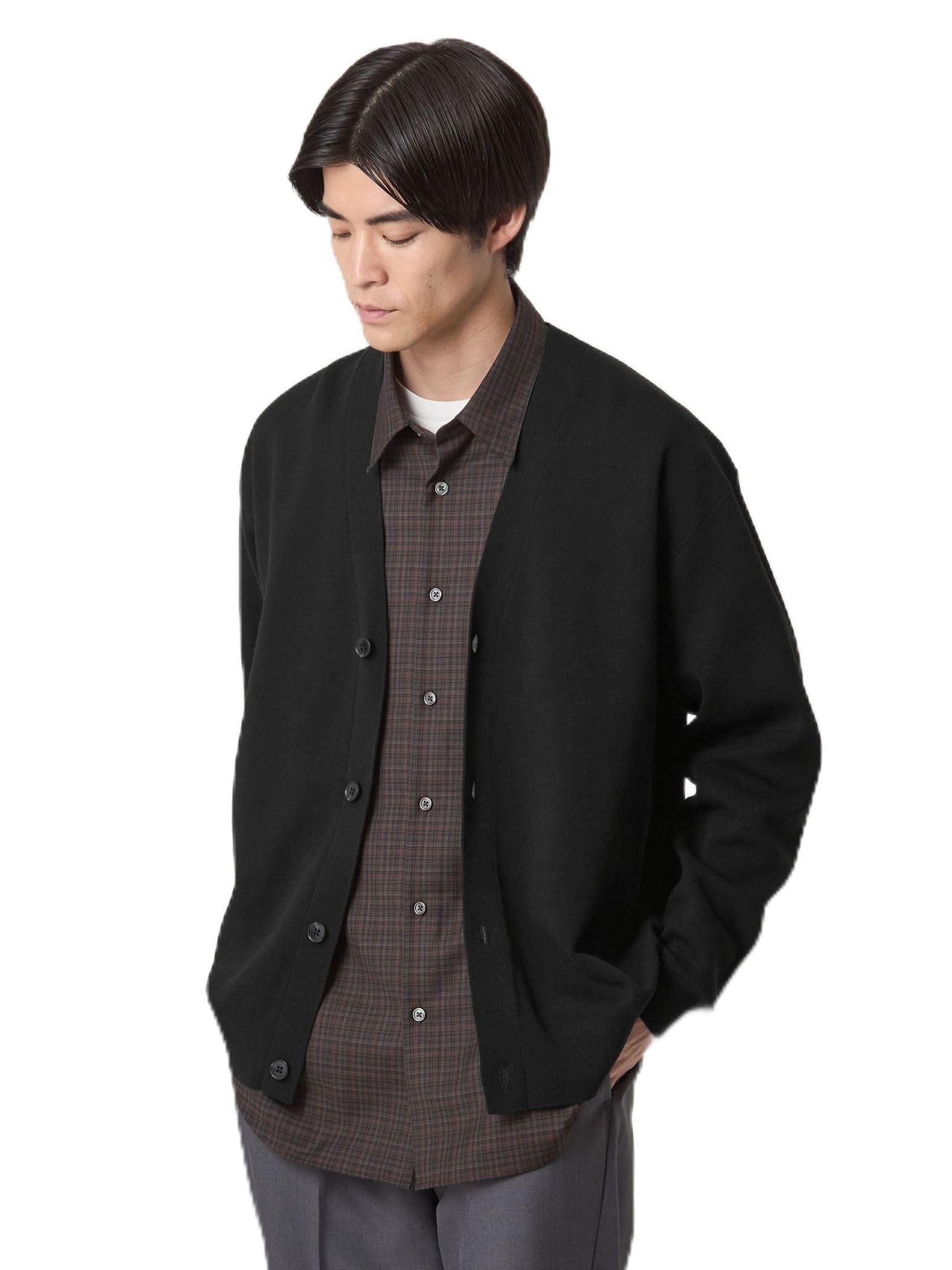 

Кардиган с V-образным вырезом из полиэстера и шерсти в рубчик миланской вязки United Arrows Green Label Relaxing, Размер 32281990528 0950 ЧЕРНЫЙ(09), Средняя