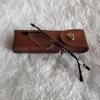 Classic Leather Presbyopic Glasses Case Women Elegant Leather Glasses Box Suitable for Narrower Glasses