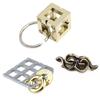 3Pcs Set Metal Puzzle Solution Unlock Toy Brain Teaser IQ Challenge Games For Kids Adults Juegos Metalicos De Ingenio