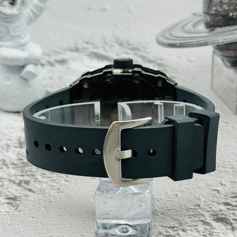 JYL Men's Watch Cool Waterproof Barrel Silicone Strap