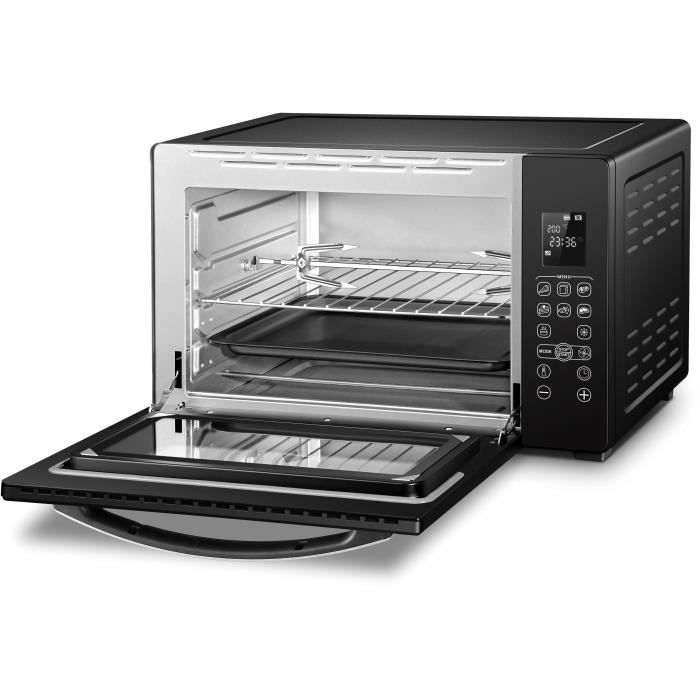 Mini cuptor electric CONTINENTAL EDISON CEMF45DIG - 45L negru - 2000W - Rotisor, Convecție naturală