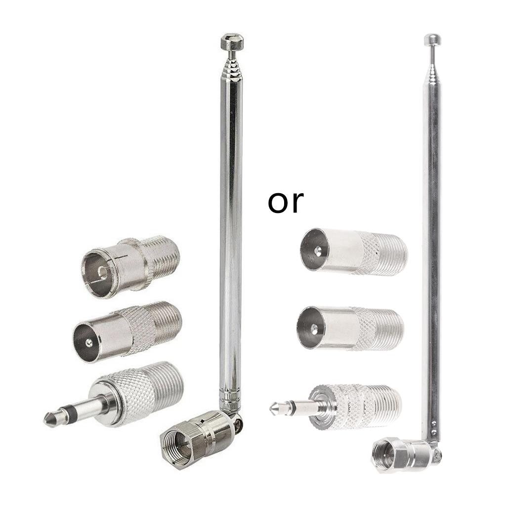 

Телескопическая антенна типа F, длина усадки 5,91 дюйма, разъем F, разъем типа F, гнездовой разъем с адаптером для настольного телевизора, радиоприемника