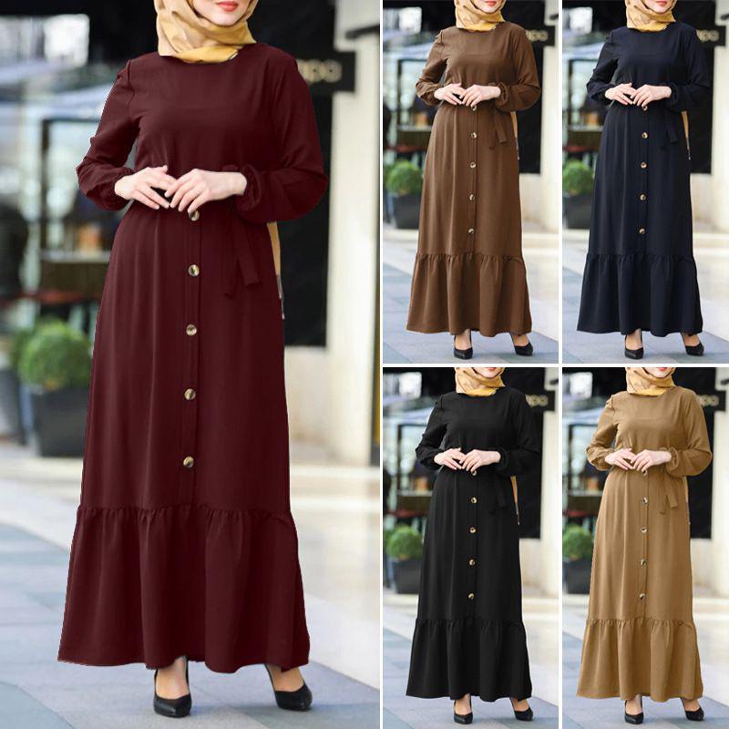

Women s Artistic Long Swing Dress with Round Neck M кофейный