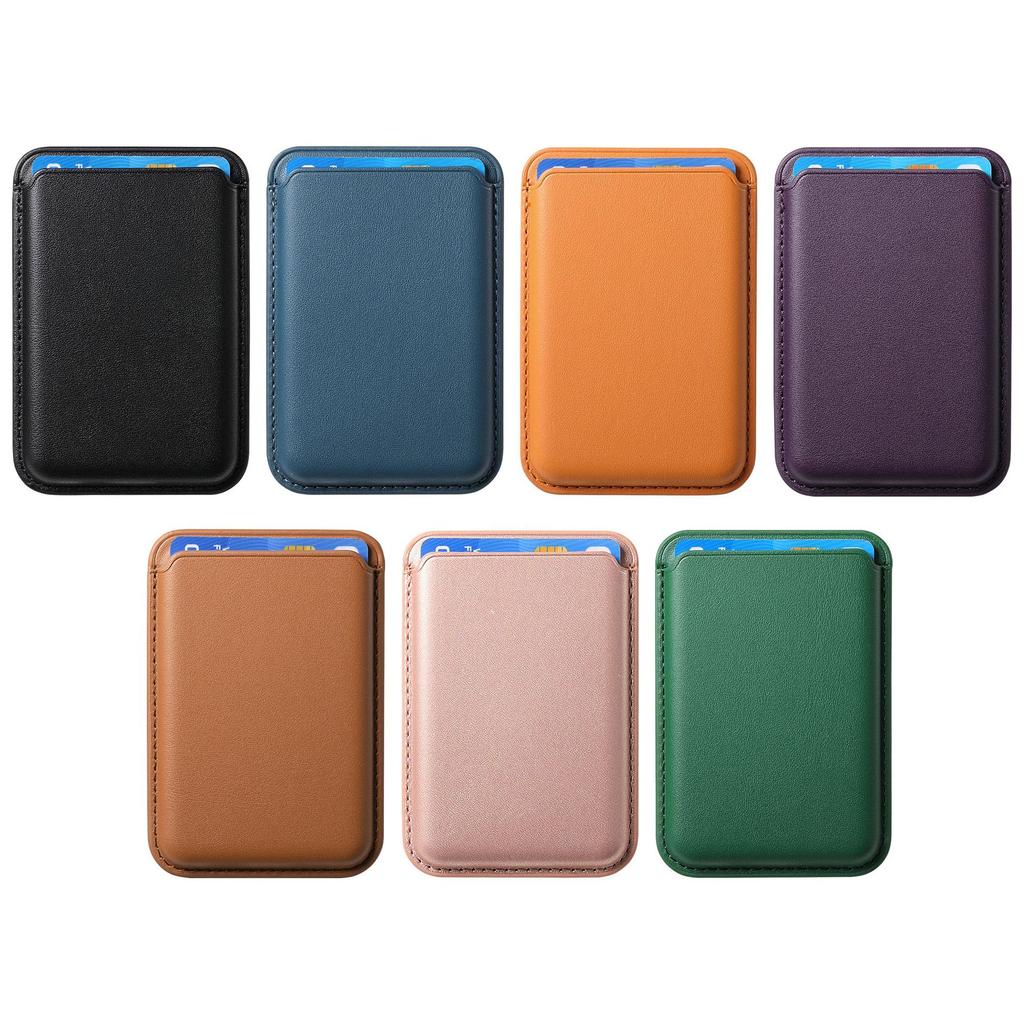 Official magnetic leather card bag, suitable for iPhone16 back sticker Magsafe magnetic card sleeve, plain leather Apple wallet.