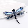 Blue Crystal Vintage Dragonfly Brooches For Women High Grade Fashion Insect Brooch Pins Coat Accessories Animal Jewelry Gifts