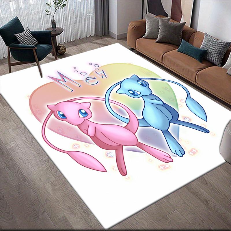 

Mew Square Area Rug, Non-Slip Floor Mat for Living Room, Perfect Gift for Pokemon Fans.chl 60x90cm