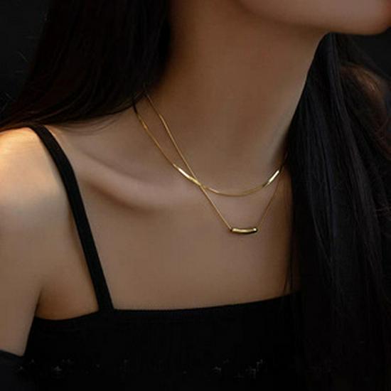 Stainless Steel Double-layer Flat Snake Chain Waist Jewelry for Women