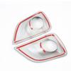 for Nissan Navara NP300 2016- chrome Carbon Fibre Car Front Fog Light Lamp Decorative Frame Cover Trim Sticker Accessories