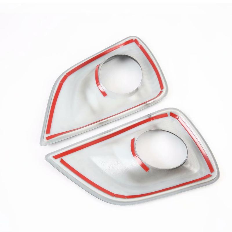 for Nissan Navara NP300 2016- chrome Carbon Fibre Car Front Fog Light Lamp Decorative Frame Cover Trim Sticker Accessories