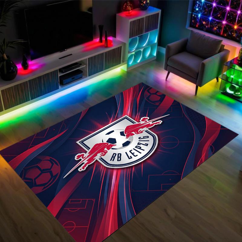 Tappeto in Velluto di Cristallo Design Calcio RB Leipzig Accogliente Non?Tappeto Stampato Antiscivolo per Camera da Letto Soggiorno Ingresso