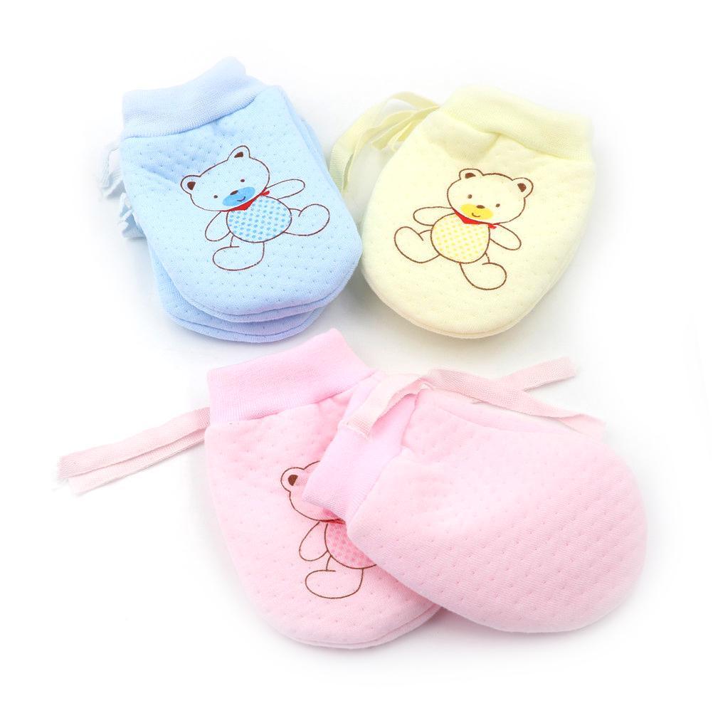 1Pairs BabyGloves Cute Baby Infant Anti Scratch Mittens Soft Newborn Rope Gloves