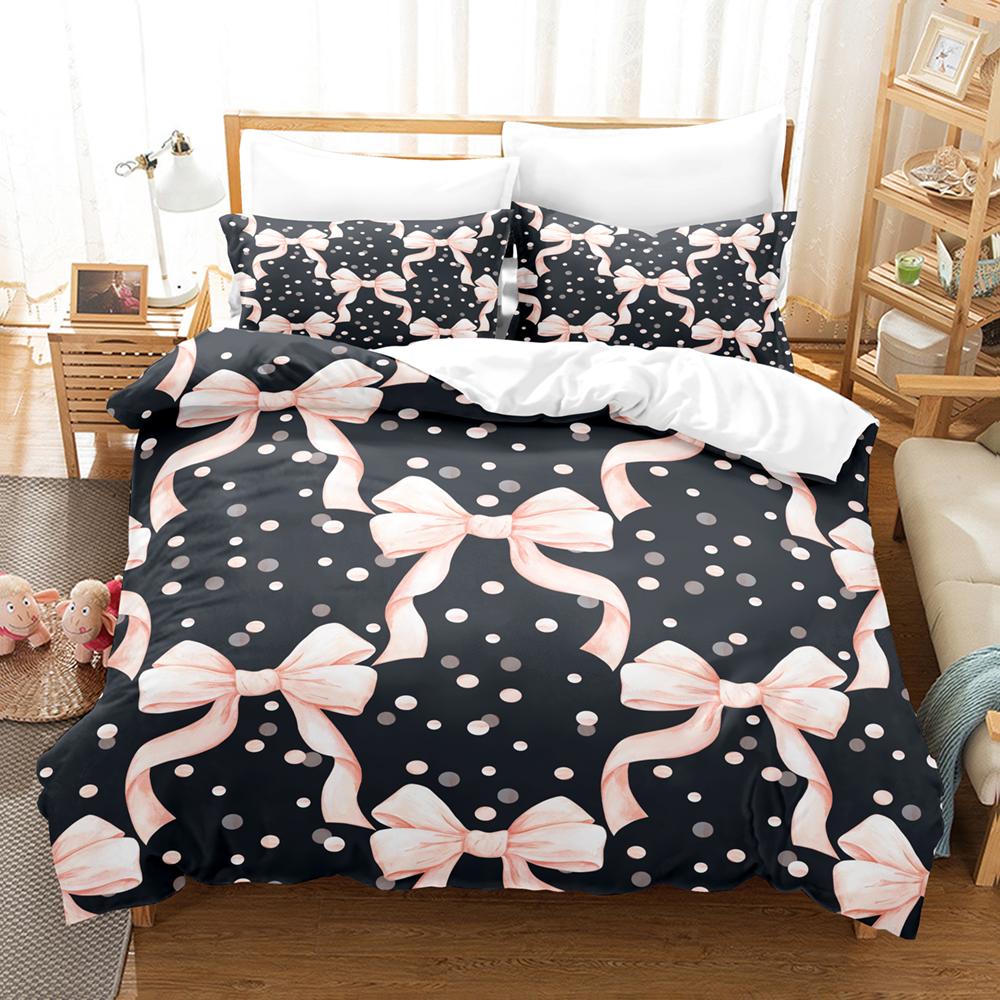Popular Style Bowknot Bedding Sets Skin Friendly Soft Bedsheets And Duvet Covers Comfortable And Lovely Suitable For All Ages