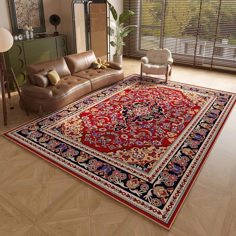 Persian Style Carpets for Living Room Anti-slip Cloakroom Rug American Bedroom Decor Retro Carpet Washable Study Soft Floor Mat