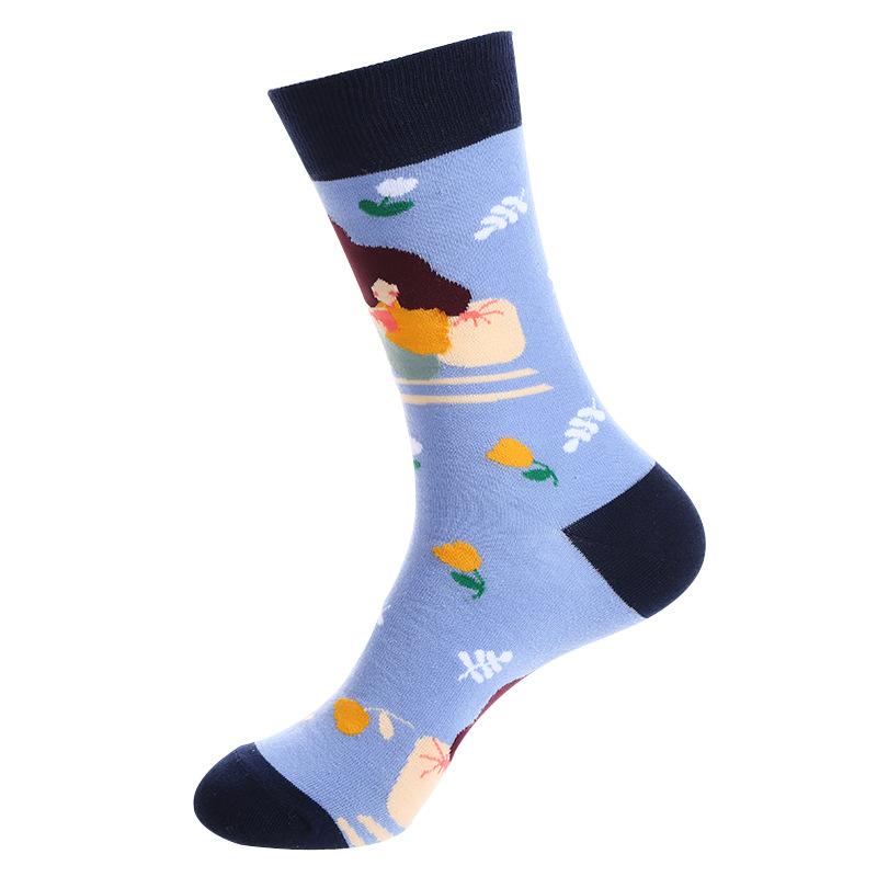 Cartoon Fruit Animal Cake Flower Mixed Colors, Pure Cotton, INS Fashion Brand, Net Red, Casual Fashion Socks for Men and Women