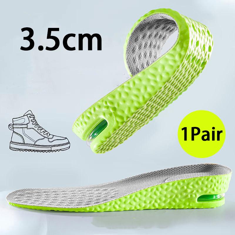 Air Cushion Height Lift Insoles, 3-Level Adjustable Inserts, Shock Absorbing Comfortable Elevator Insoles for Sneakers & Boots