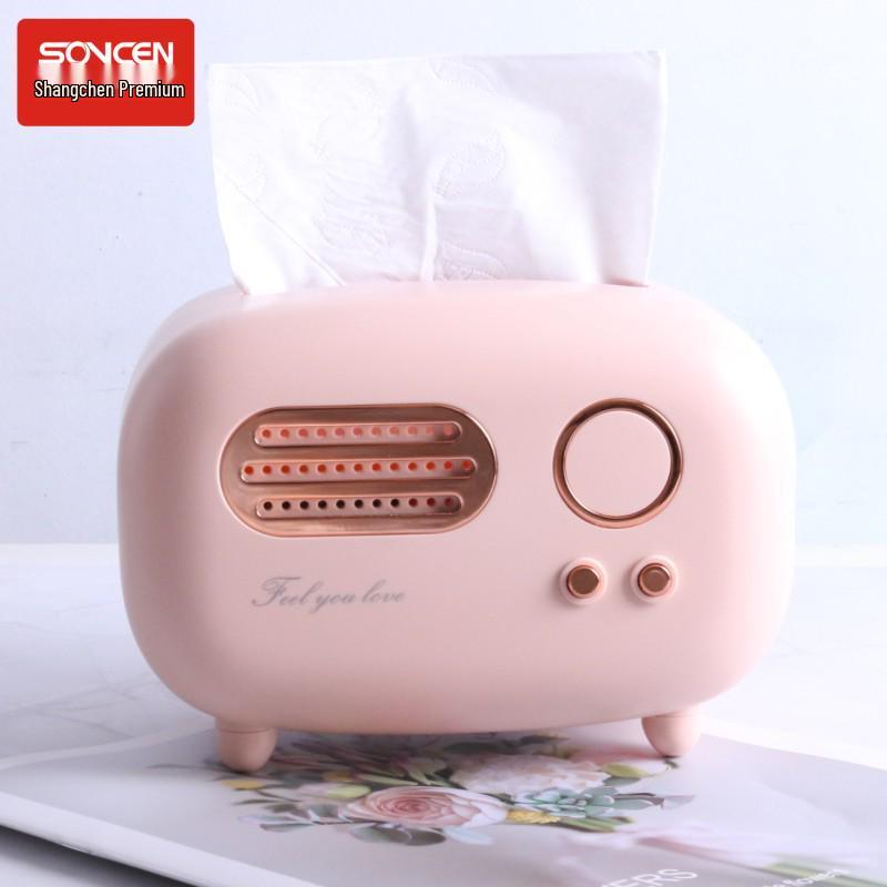 Punch-Free Retro Record Player Tissue Box - Light Luxury Storage for Home and Hotel