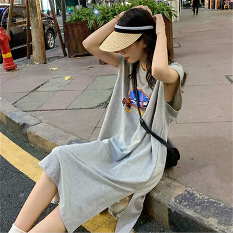 

Korean Style Women s Summer Long Vest Dress - Harajuku Student Top L