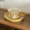 Rotes Apfelmuster Bemalte Tasse & Untertasse Porzellan Kaffeetasse Esstisch Blumentassen Nachmittagstee Teetasse Obst Saftbecher
