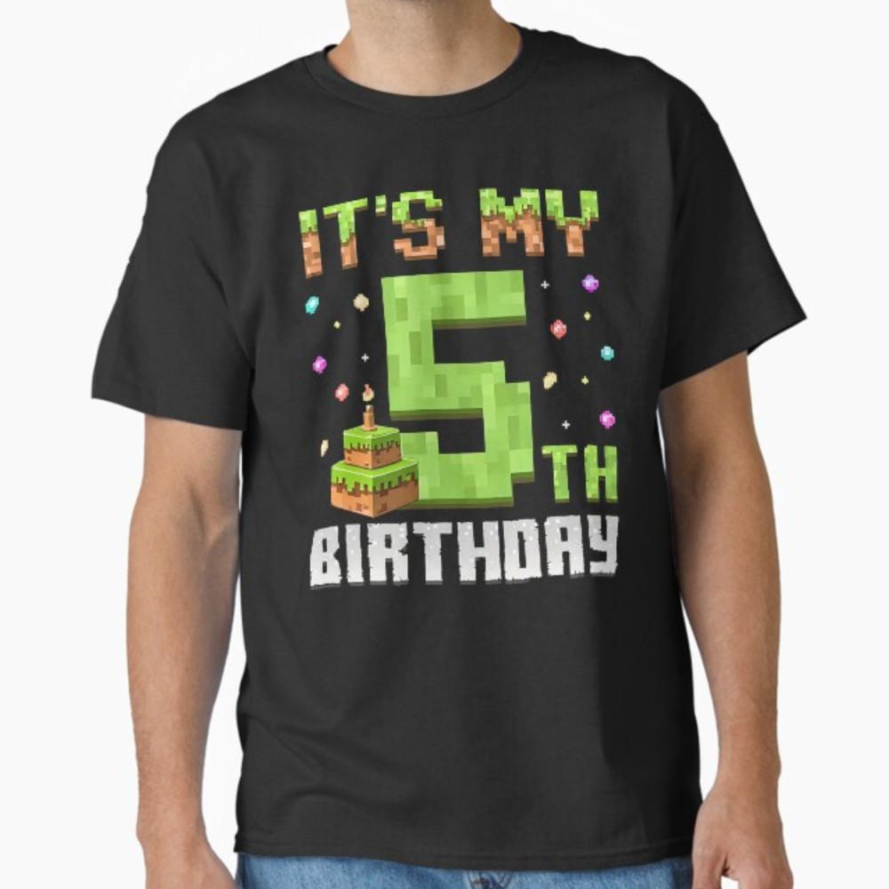 Funny Birthday Boy Bruh It s My 5th Birthday Game Pixel T-Shirt Unisex T-Shirt S