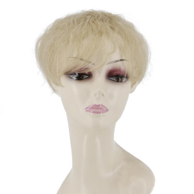 Women Short Curly Hair Extensions Wig Clip On The Top of The Head Cover White Hair Natural Color Black Brown Blond Daily Use