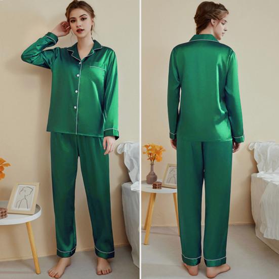 2Pcs/Set Christmas Pajamas Set Family Matching Xmas Pajamas Set Solid Color Smooth Fabric Festive Family Sleepwear