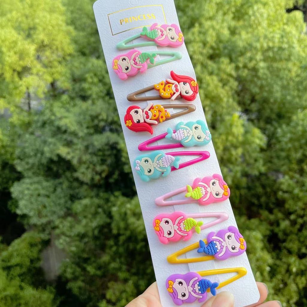 PL 2021 Cute 10 Pcs/set Cartoon Hair Clips for Baby Girl Hairclip Flower Fruit Hair Pins Kids Hair Accessories Gift