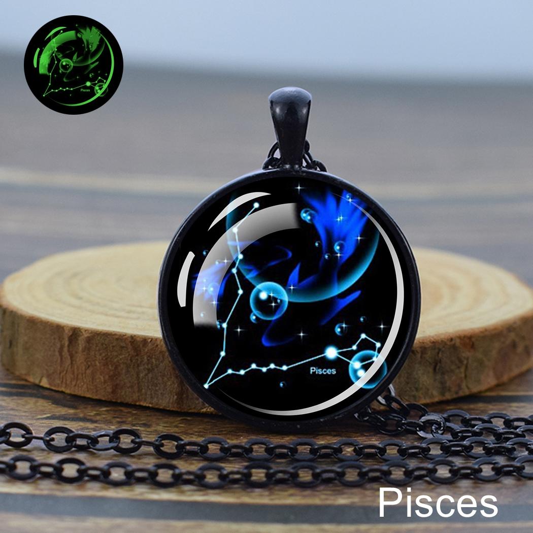 

Ожерелье 12 Знаков Зодиака Звездное Небо Светящееся Кулон-Стеклянный Купол Зодиака Рождественский Подарок Светящийся в Темноте