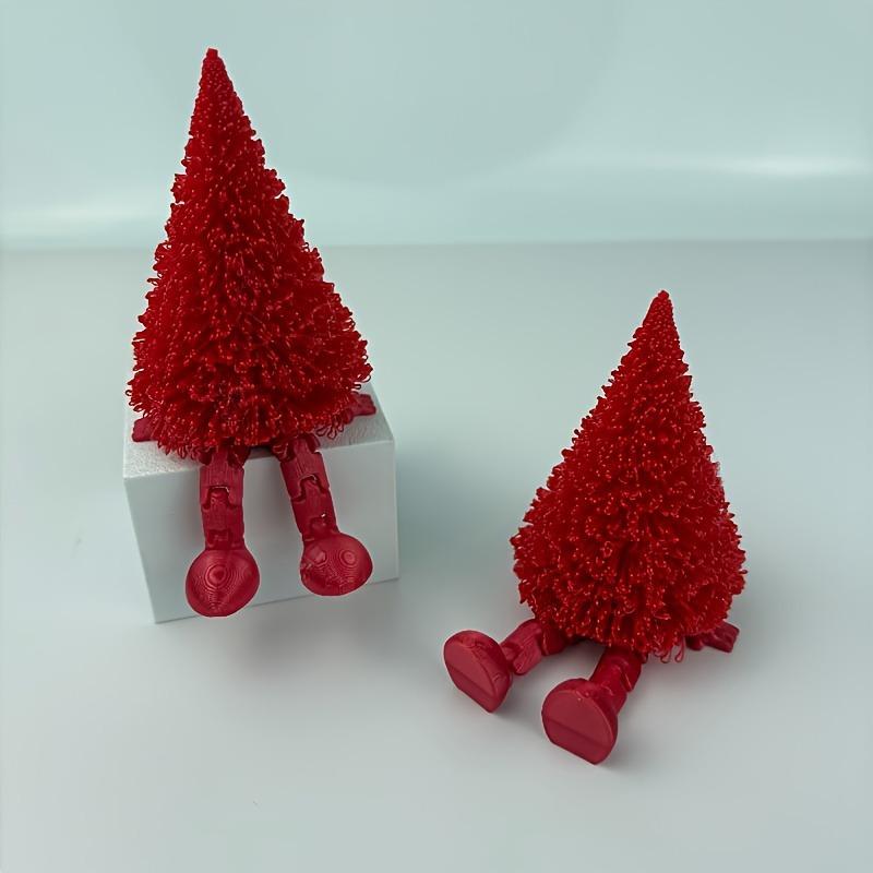 3D Printed Xmas Tree Figurine Movable Joints Eco Friendly Multi Colors for Christmas Party Table Decor Creative Holiday Gift