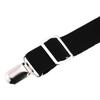 Unisex Elastic Waist Belt with Garter Suspender Clip Stocking Pants Holder Strap  Black