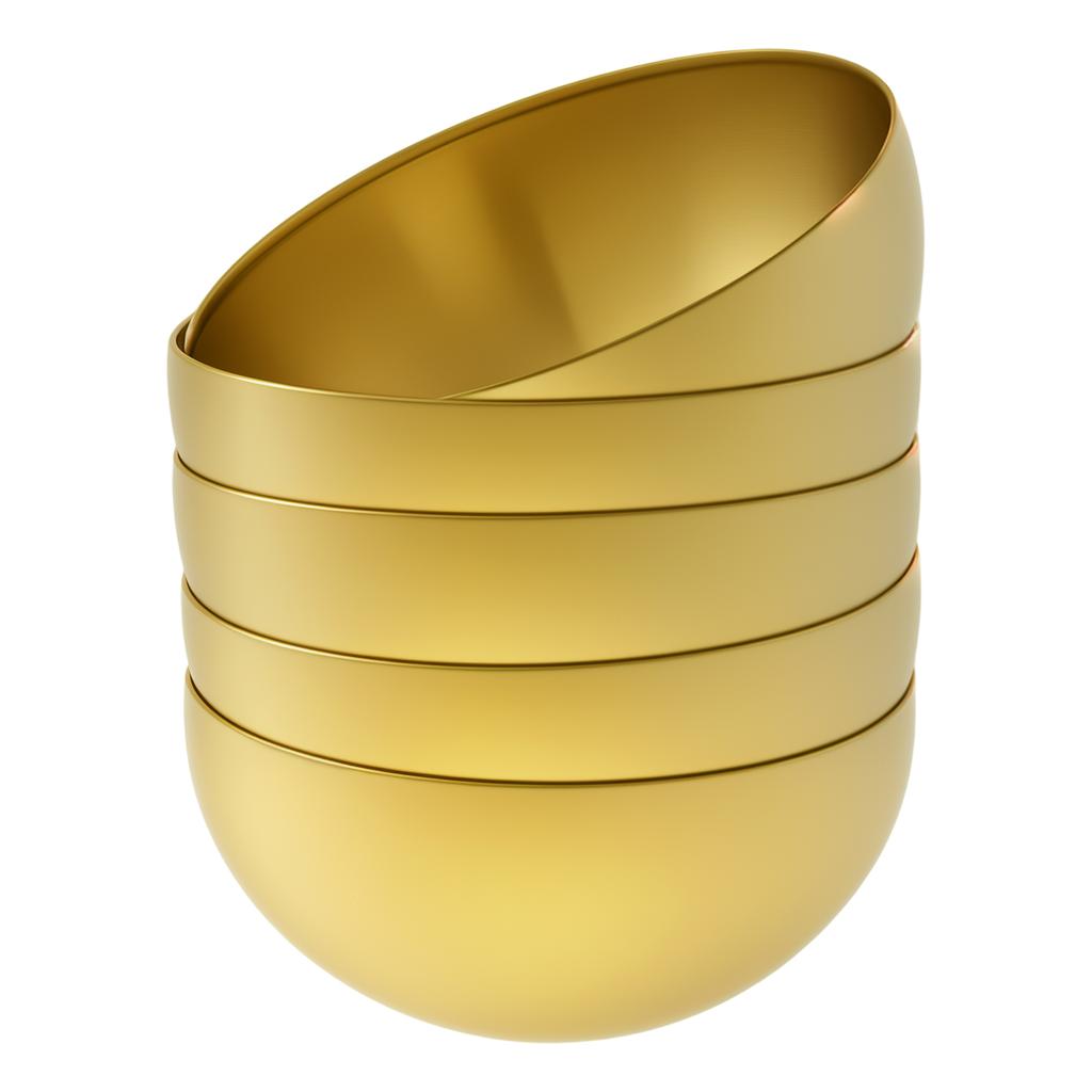 5Pcs Salad Bowl Stainless Steel Noodles Bowl Kitchen Food Container Fruit Snacks Ice Cream Small Rice Bowl 5.9in Dipping Bowl