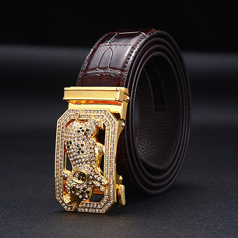 

New Men s Belts Fashion Alloy Automatic Buckle Belt Business Casual Belt Genuine Leather Men s Belts Designer Male Waistband 130cm