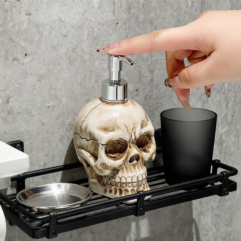 Skull Shape Bathroom Dispenser Bottle With Press Pump For Hand Soap And Shower Gel