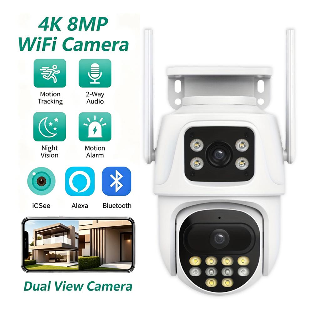 Xiongmai ICSEE 6MP Dual Lens Wireless Bullet-Dome Camera with Dual Screen Monitoring