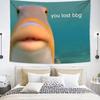 VIKAMA Funny Fish Meme Tapestry You Lost Bbg Humor Wall Hanging Polyester Viral Meme Decor for Bedroom Dorm