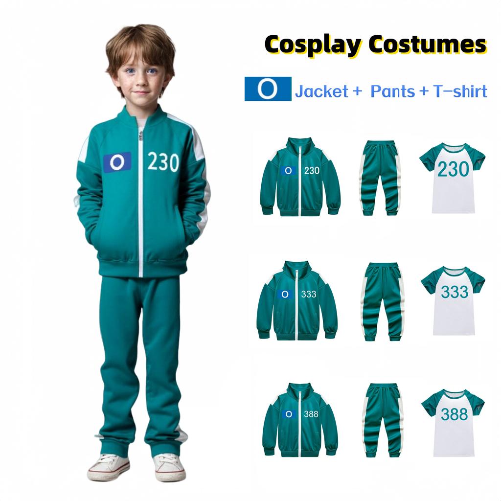 Dětské Chlapecké Dívčí Filmové Herní Potisk Dlouhý Rukáv Zipová Bunda Kabát Tričko Kalhoty Set Halloweenský Cosplay Kostým