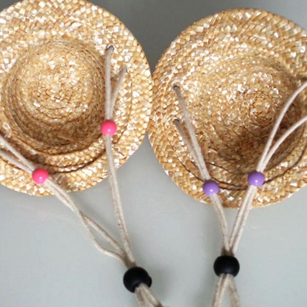 Nowość Letnia regulowana czapka dla psa Outdoor Słomkowy kapelusz Puppy Small Cat Sunhats
