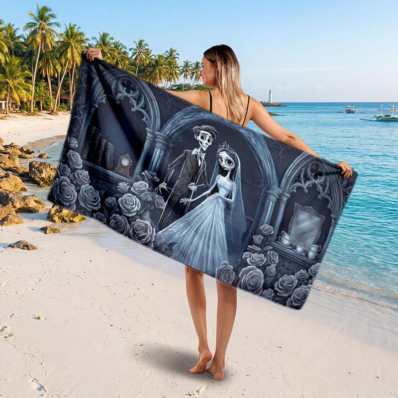 Large Beach TowelCorpse Bride Emily Victor Soft Absorbent Towel Beach Bath Home Use