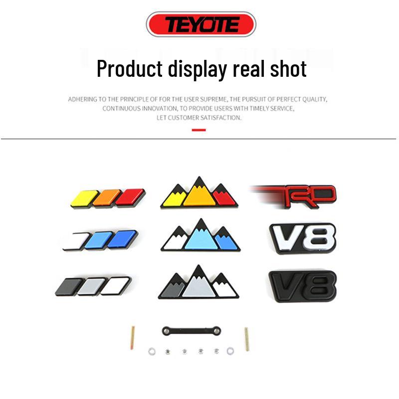 Tricolor Metal Grille Badge for Tacoma & 4Runner Car Modifications