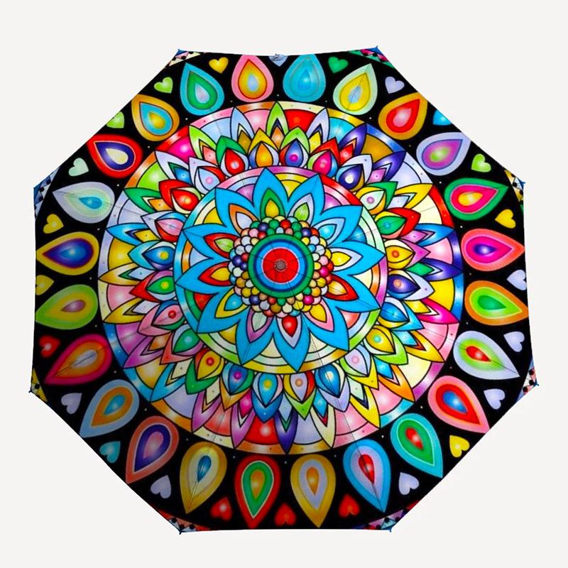 

1pc Mandala, Symmetry, Colorful Umbrella with Plastic Handle,Compact & Stylish,Suitable for All Seasons YS331030