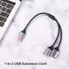 2 in 1 USB Cable Y Splitter USB Adapter 1 Male to 2 Female Extension Power Cord