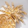 Women Brooch Dazzling Rhinestones Inlaid 3D Pineapple Design Brooch Suit Lapel Sweater