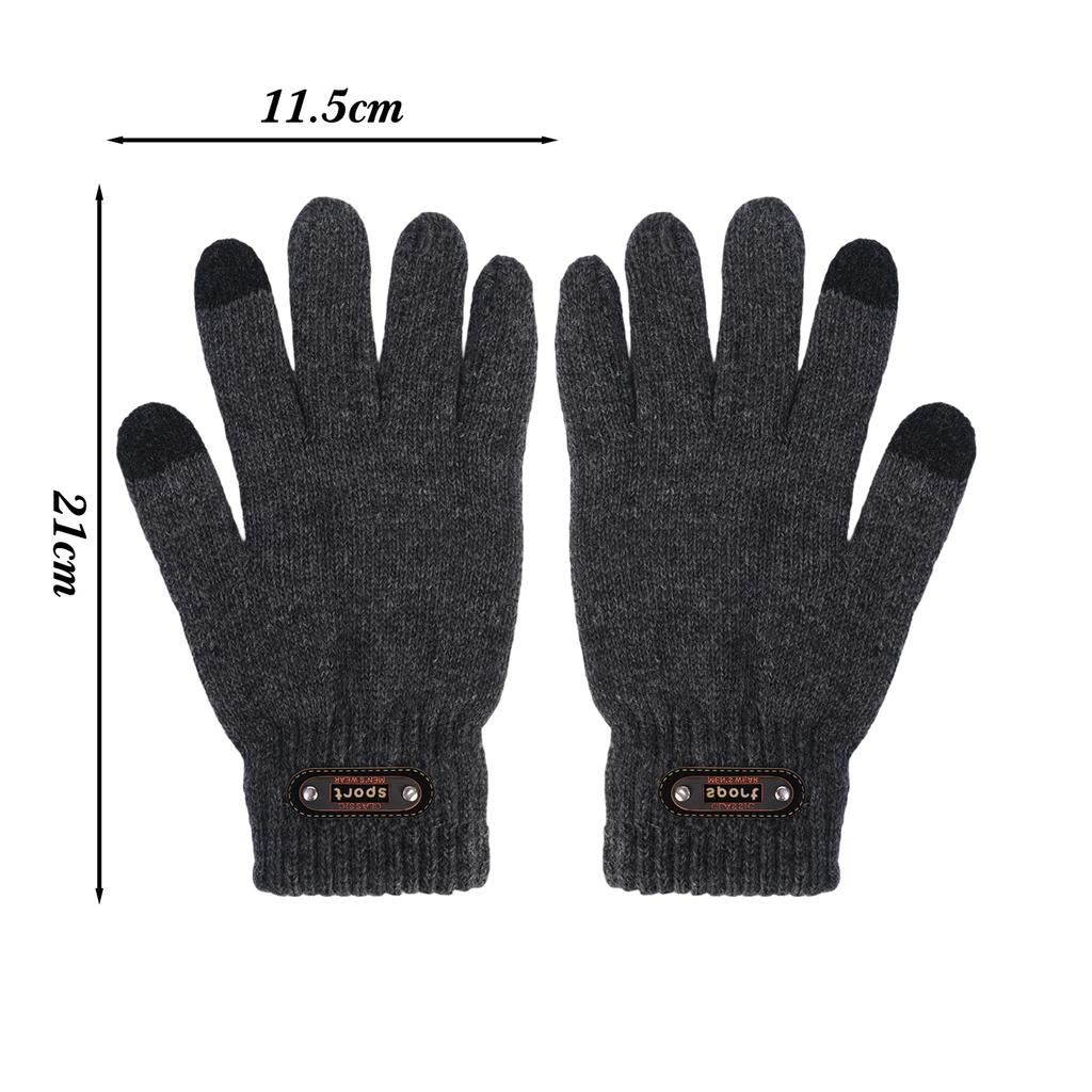 Outdoor Leisure Fishing Cycling Cold and Windproof Knitted Yarn Warm Gloves with Added Velvet Thickness In Autumn and Winter