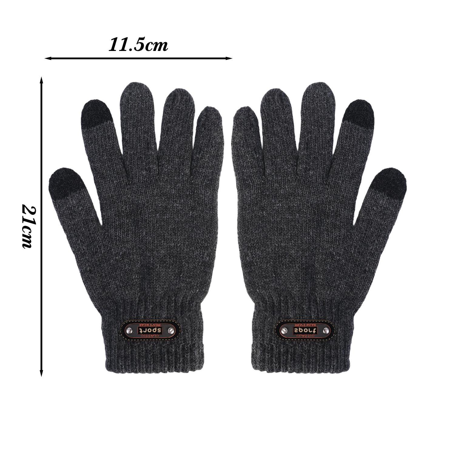 

Outdoor leisure fishing cycling cold and windproof knitted yarn warm gloves with added velvet thickness in autumn and winter