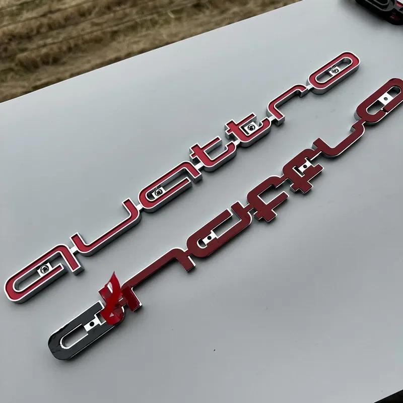 ABS Car Front Grille Emblem for Audi Quattro Logo RS6 RS7 A6 A3 A4 A5 A7 A8 Q3 Q5 Q7 RS3 RS4 RS5 Badge Exterior Accessories