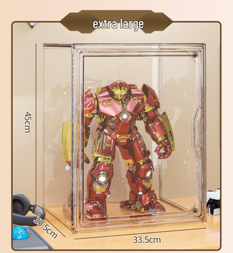 Pop Mart Transparent Acrylic Display Stand: Dustproof Magnetic Storage Box for Figures
