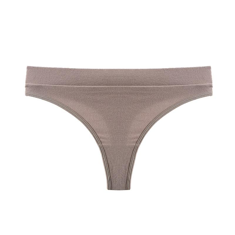 Hose Hoher Schritt Gerippte Baumwolle Sexy Atmungsaktiv Damen Fitness Sport Tanga